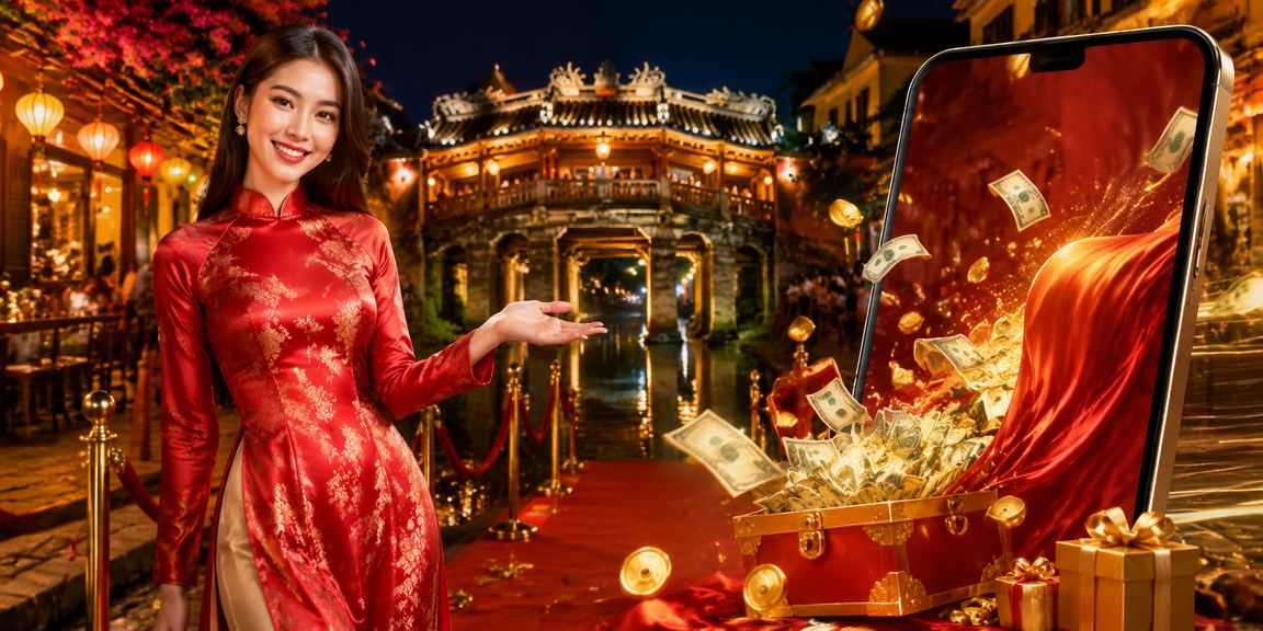 Phụ nữ Hội An mặc áo dài thư giãn bên điện thoại trong không gian yên tĩnh